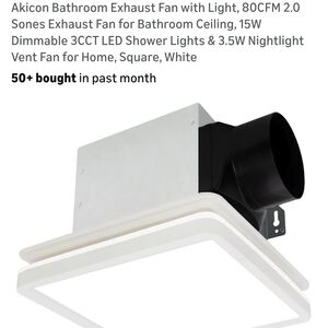 ICON White Bathroom Exhaust Fan with LED Light